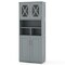 57-Inch Tall Freestanding Bathroom Storage Cabinet with 3 Adjustable Shelves and Acrylic Doors
